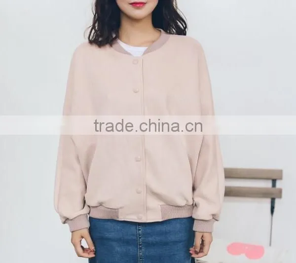 New Fashion Fall Winter Fashion Women Loose Students Take Faux Suede Baseball Uniform Coats Outerwear Gray Pink Maron Jackets photo-4