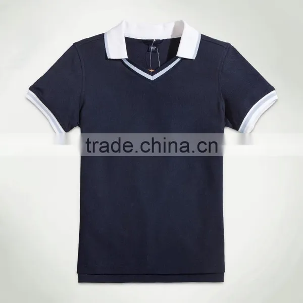 British Student Boys T-shirt Polo Shirt, V Collar College, Short Sleeved Sweat Can Custom photo-3