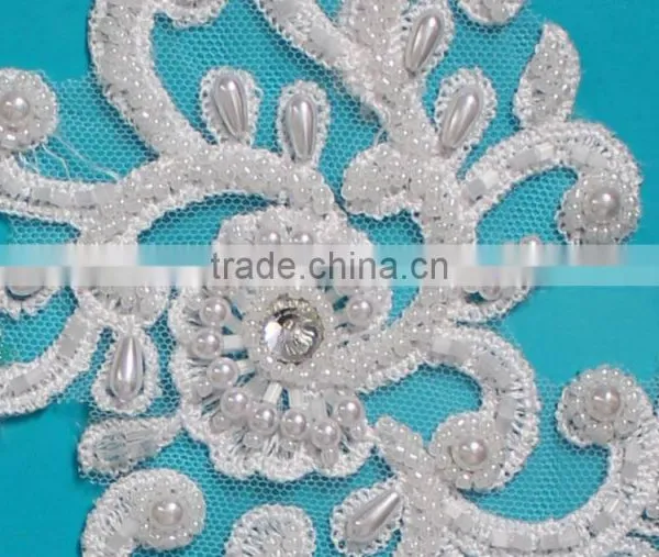 2017 New Design 3d Lace Flower Fabric Wedding White Sold On photo-4