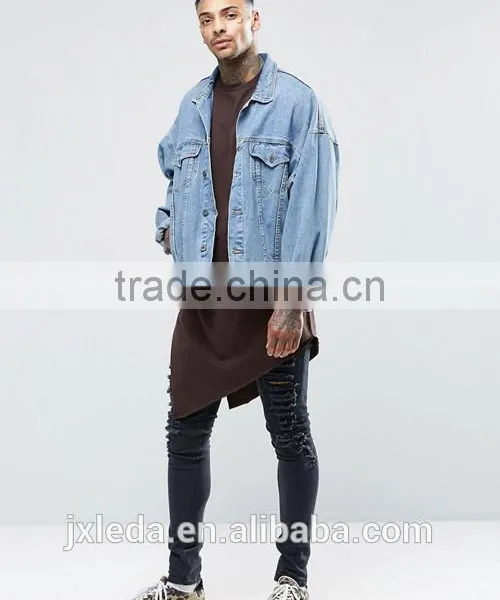 Hip Hop Fashion Men Longline Cap Sleeve Asymmetric Hem Blank T-shirts Wholesale photo-4