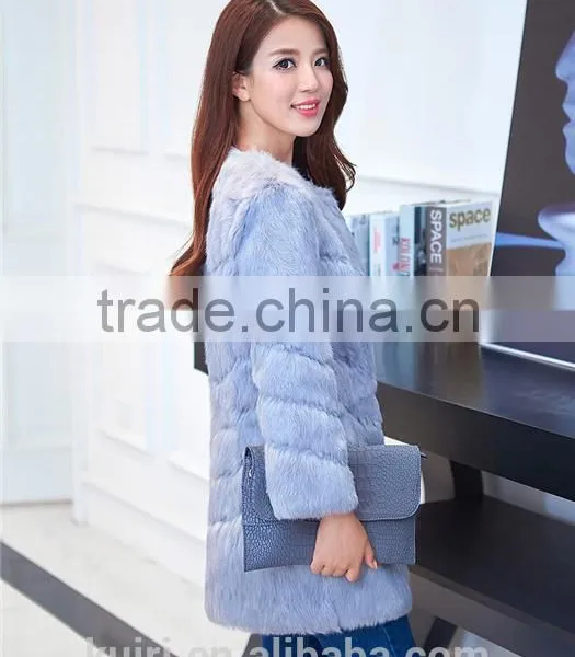Genuine Rabbit Fur Coat Women Rabbit Fur Coat Winter Natural Fur Jacket Winter Overcoat photo-5
