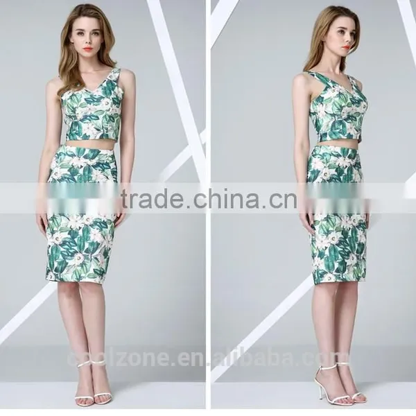 Sleeveless Summer Sexy Print Slim Women's Business Suit photo-2