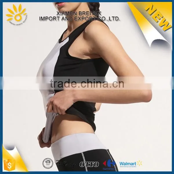 Oem Factory Cheap Fitness Breathable Women Splicing Tank Top photo-4