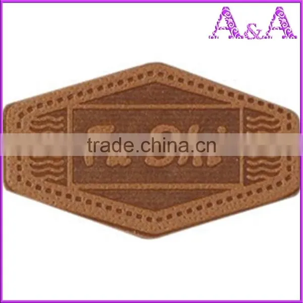 High End Ink Filled Deboss Embossed Garment PU Leather Labels for Jeans photo-4
