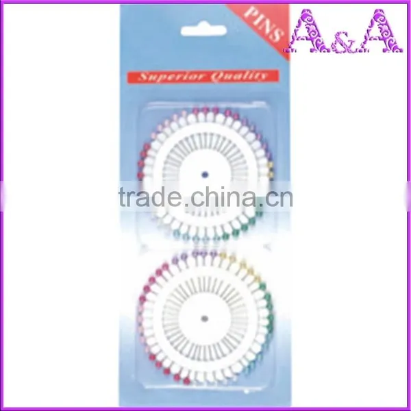 Pearl Black Colored Head Round Ball Straight Pins photo-3