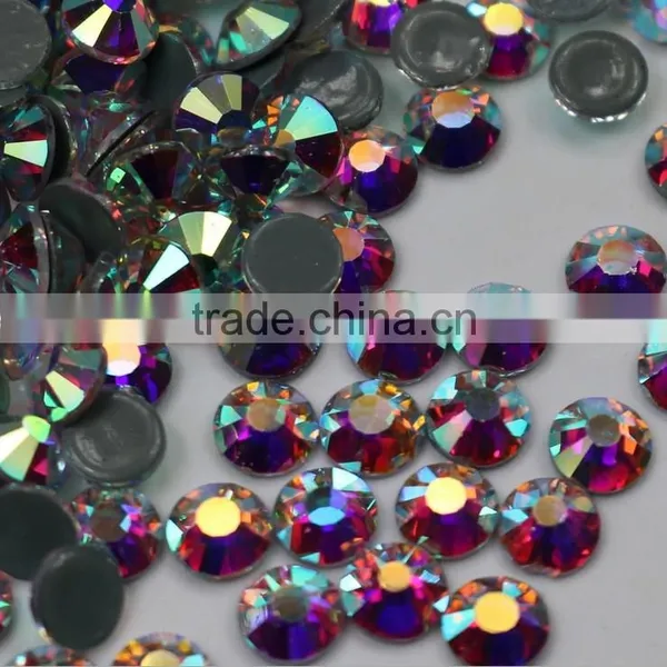 Crystal AB Rhinestone Ss6,ss8,ss10,ss12,ss16 ,ss20 Flat Back Hot Fix Rhinestones photo-4