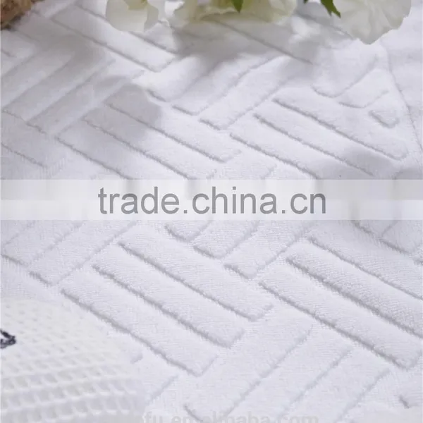 Customized Hotel Supplies White Jacquard Cotton Bath Towels Manufacture photo-5