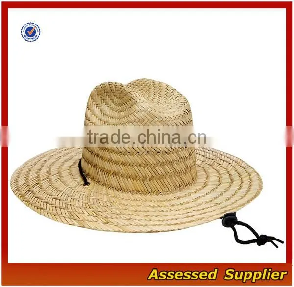 Australia Fedora Straw Surf Hat With Band and Adjustable Lanyard Lifeguards Straw Hat With Lining to Protect photo-5