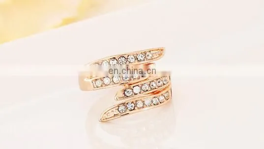 New Gold Plated Rings for Women Engagement CZ Diamond Jewelry Vintage Women Wedding Rings Fashion Accessories photo-4