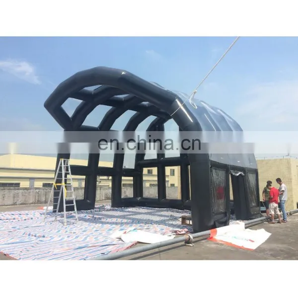 Air Tight Sealed Inflatable Stage Tent in Black With Transparent Cover 6x8m