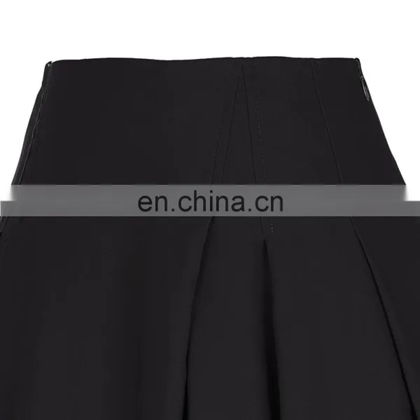 Grace Karin Women Solid Color High Stretchy Vintage Retro A-Line Short Black Skirt CL010451-1 photo-4