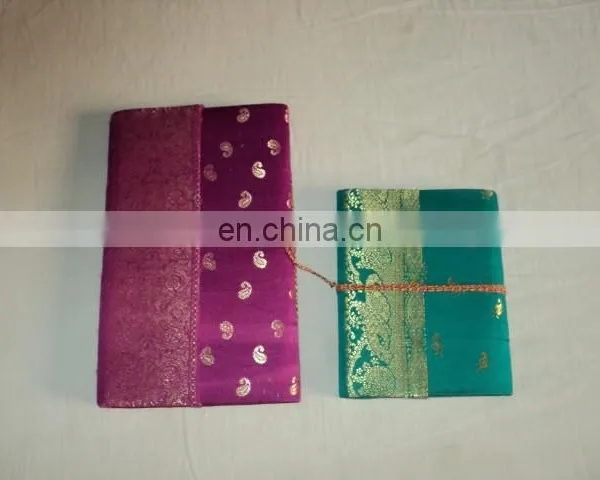 SAREE COVERED PAPER NOTEBOOKS SET OF 3 PCS SET photo-2