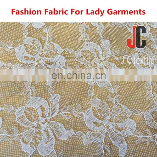AL8058 Shaoxing JC 100%polyester Chemical Lace Wholesale Stiff Mesh Fabric photo-4
