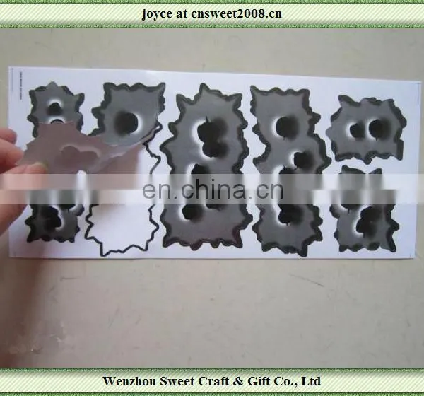 Cheap Vinyl Funny Car Stickers Decals For Fake Bullet Holes Custom Car Stickers