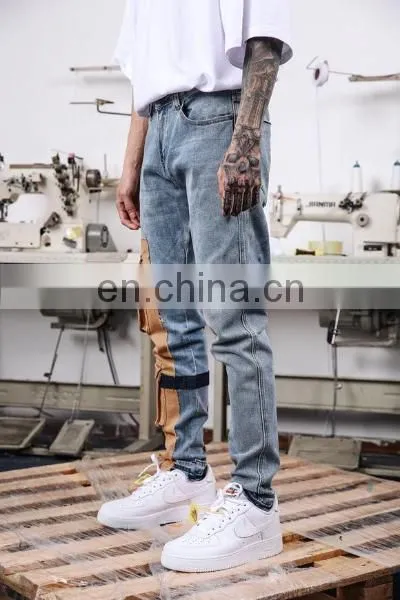 DiZNEW Oem Service High Street Fashion Scratch Denim Mens Cargo Jeans photo-5