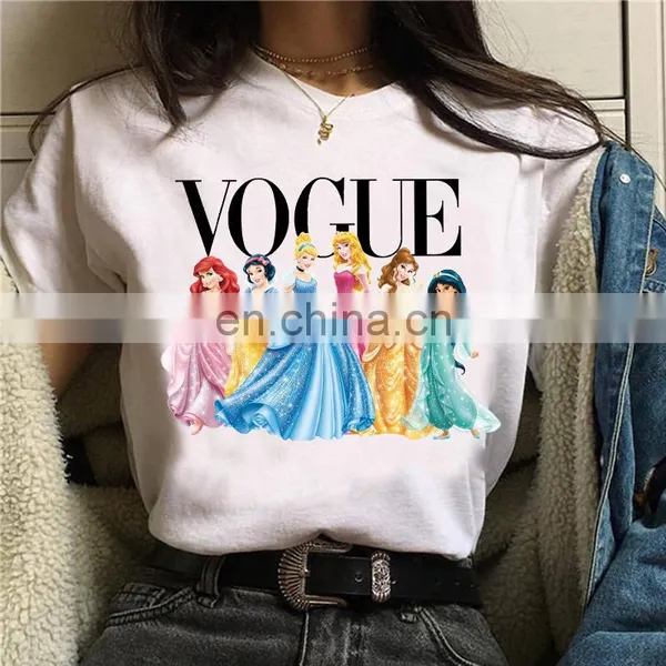 European and American Fashion Princess Print Summer Casual Short-sleeved Fashion Brand Lady T-shirt photo-4