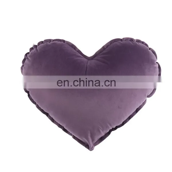 Custom Cute Purple Heart Shaped Pillow Toy Throw Pillows Gift for Living Room photo-3
