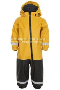 baby PU rain overall    custom rain jackets    toddler waterproof overalls    PU Rain Jacket Manufacturer