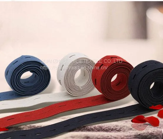 Colorful Buttonhole Elastic Band Heavy Stretch High Elasticity Knit Elastic Braid photo-2