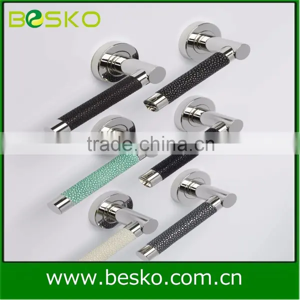 Combination Goose Neck Shagreen Door Handles Lever Black Shagreen Door Pulls photo-5