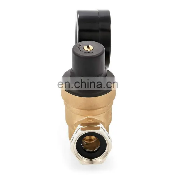 COVNA DN20 3/4 Inch Lead-Free Brass High Pressure Adjustable RV Water Pressure Regulator With Gauge photo-3