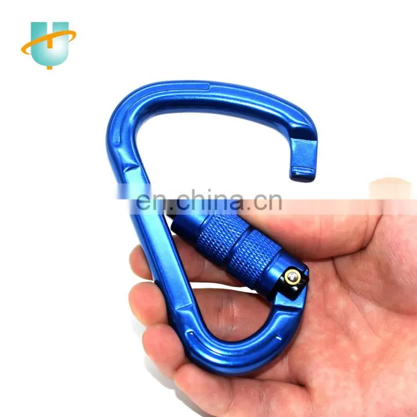 Aluminum Gold Black Carabiner Hook 25kn Custom LOGO Rescuing Mountain/rock Climbing Twist Locking Snap Karabiner photo-2