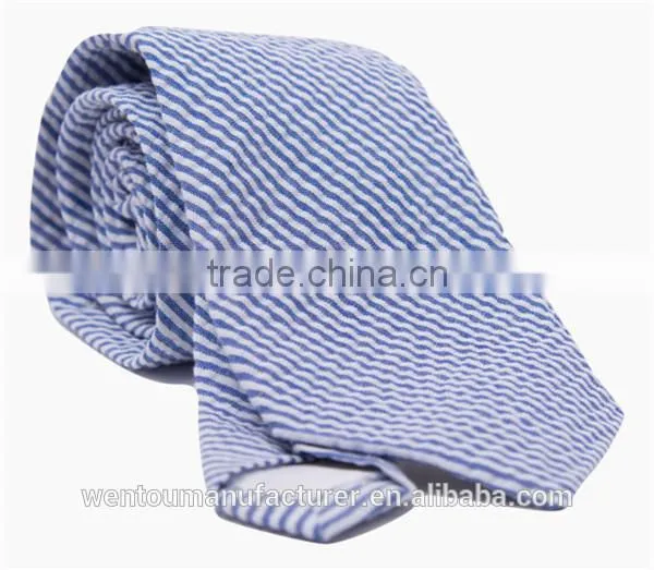Mens Navy Seersucker Tie photo-6