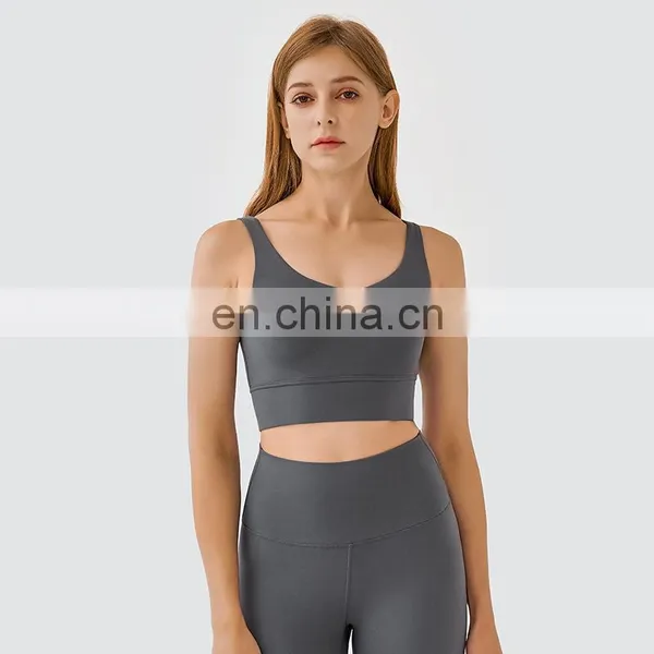 Latest Most Hot Selling Workout Running Tanks Women Gym Fitness Wear Clothing U Back Yoga Bra Top Four-way Stretch Sportswear photo-4