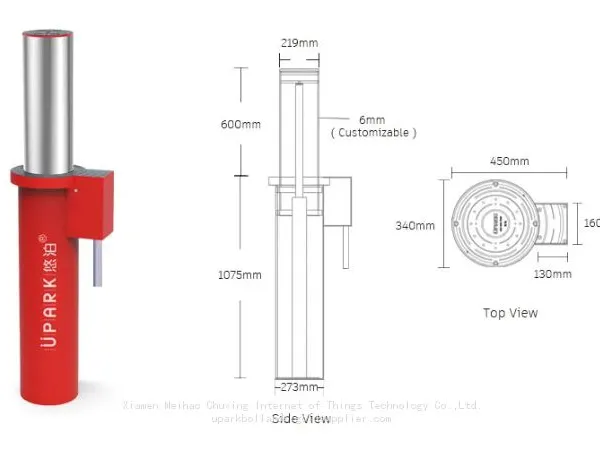 UPARK Private Area Car Parking Security Bollard 304 SS Roadway Automatic Integral Rising Traffic Electronic Bollards photo-5