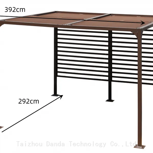 3*4m Aluminum Outdoor Flat Top Pergola Sunshade Powder Coated With Sling Cover photo-2