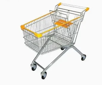 Supermarket Shopping Trolley With Elevator Castor Wheels photo-2