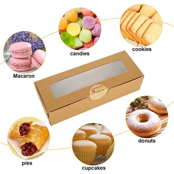 Kraft Paper Macaron Paper Packaging Box With Window photo-2