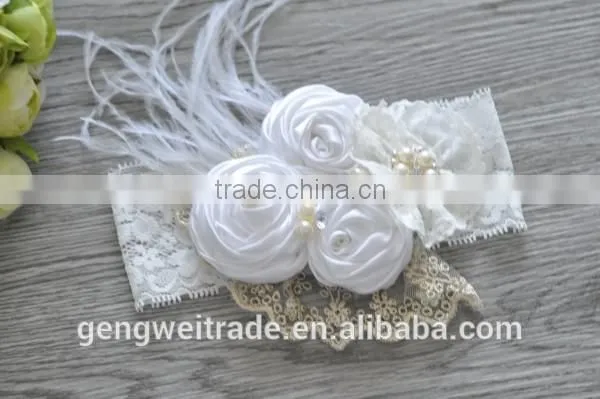 Wholesale Beautiful Girls Hair Accessory Fashion Feather Flower Baby Kids Headband for 0-3years photo-6