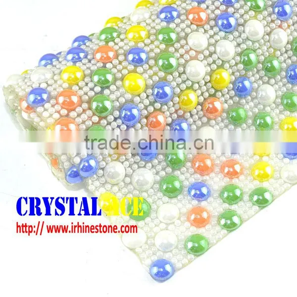 Wholesale Price Heat Transfer Ceramic Stone Mesh Trimming in Colors, Hot Fix Rhinestone Sheets Roll for Bag photo-3