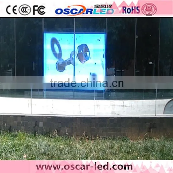 Oscarled Rgb Outdoor XW5 Soft Transparent Glass Clear LED Full Color Video Glass Display/led Video Glass Screen