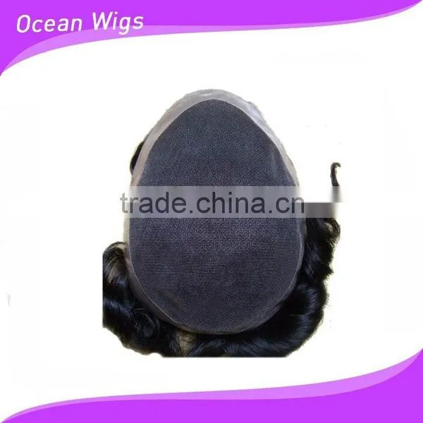 Top Quality Stock Indian Human Hair Swiss Lace Base Mens Toupee