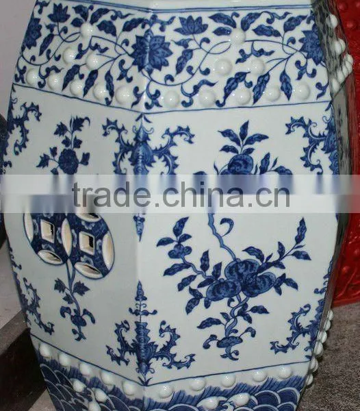 Chinese Antique Blue and White Porcelain Stool