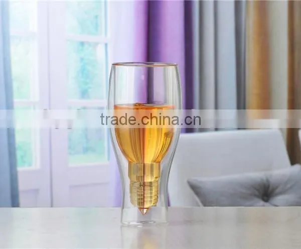 Hopside Down Beer Glass/beer Double Wall Glass photo-2