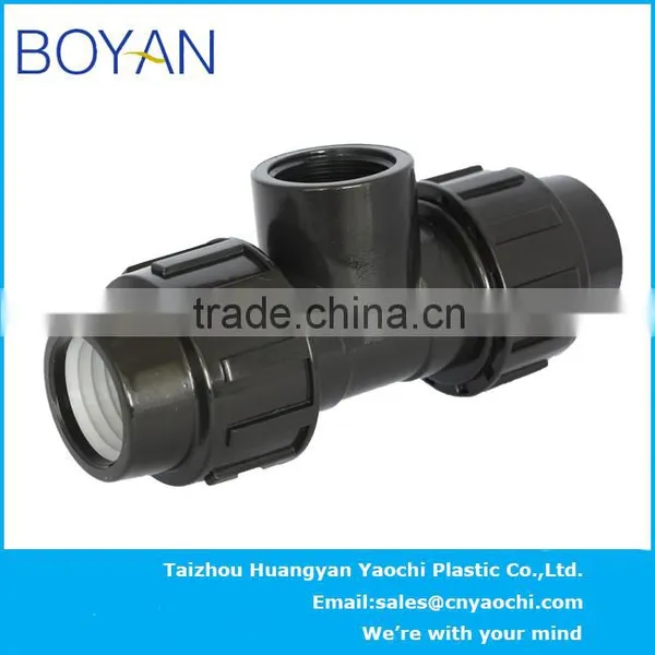 China Supplier PP Compression Quick Pipe Fittings for Irrigation Female Tee photo-4