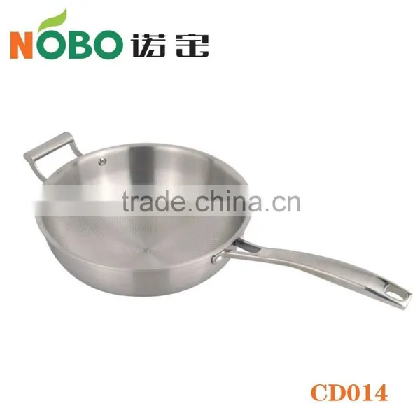 Top Quality Food Grade 304 Stainless Steel Cookng Frying Pan With Lids photo-2