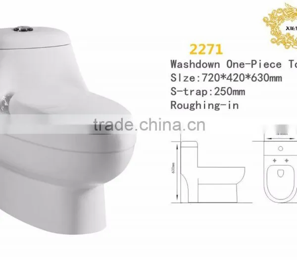 Washdown One Piece Water Closet Ceramic Toilet Sets photo-2