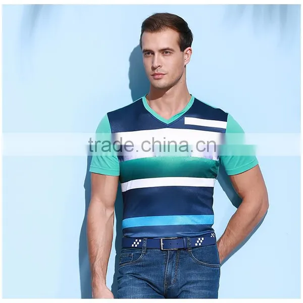 Summer New Product Men's Business Casual Fashionable Stripe T-shirt With Short Sleeves photo-3