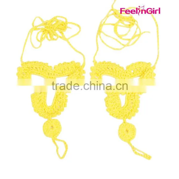 Crochet Flower Barefoot Wrap Sandals Ankle Bracelet Foot Jewelry Quality Choice photo-5