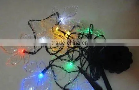 Colorful Solar Strip Light Qualitied Solar Panel+10 Maple Leaf Led +4.5M Lenght Cable Using for Christmas,festival Decoration photo-2