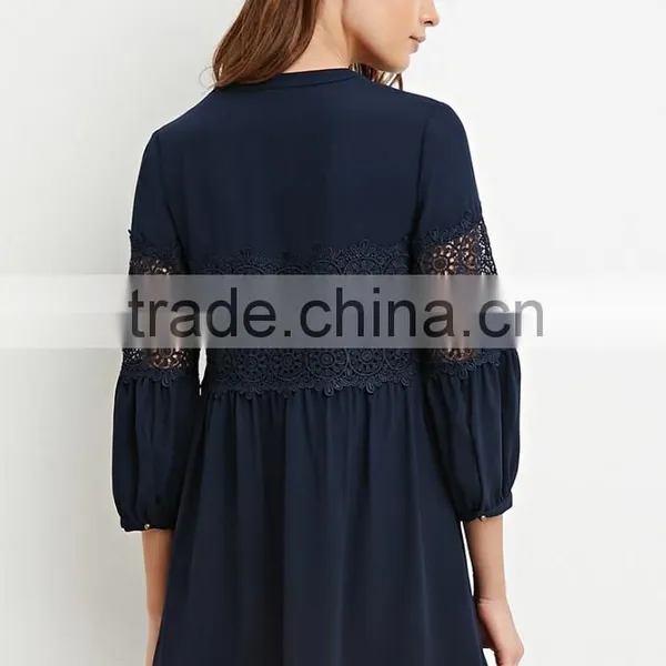 Sweet Flowers and Crochet Seven Sleeve Dress photo-3