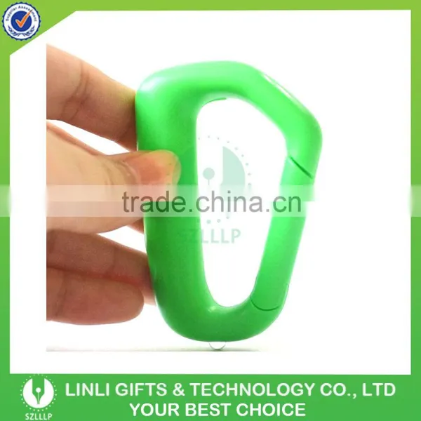 Logo Printed Plastic LED Flashlight Carabiner Keychain photo-3