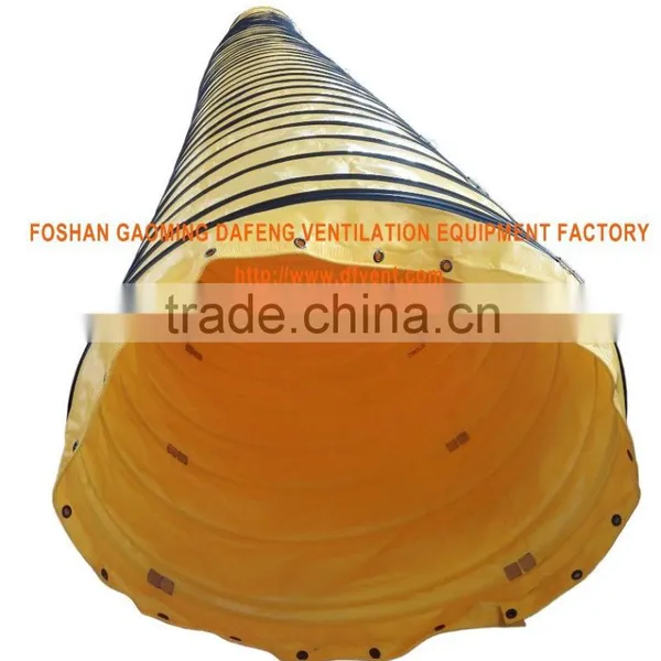 680gsm 1000mm Pvc Fabric Air Duct for Coal Mine With Eyelet End