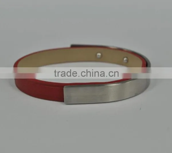 Leather Jewelry Hot Sale Steel Time Leather Bracelet Plain Leather Bracelet photo-4