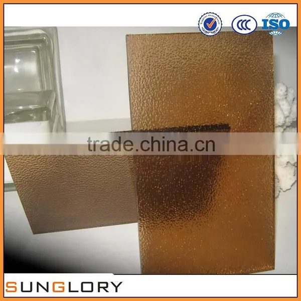 4mm 5mm 5.5mm 6mm Amber Floral Patterned Glass photo-3
