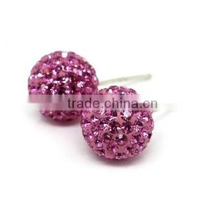 Pink Crystal Earring Stud Earring